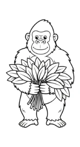coloriage Gorille educatif pour enfant