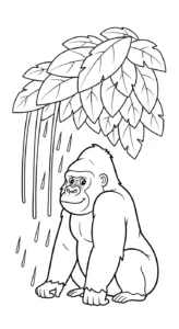 coloriage Gorille educatif pour enfant