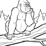 coloriage Gorille à imprimer kawaii