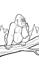 coloriage Gorille à imprimer kawaii