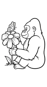 coloriage Gorille pour enfant de 3 ans