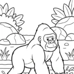 coloriage Gorille gratuit a imprimer