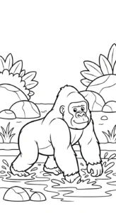 coloriage Gorille gratuit a imprimer