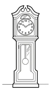 coloriage Horloge pour enfant de 4 ans