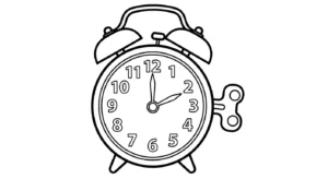 coloriage Horloge pour enfant de 2 ans