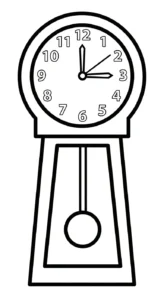 coloriage Horloge et découpage à imprimer