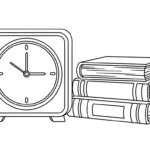 coloriage Horloge à imprimer kawaii