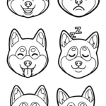 coloriage Husky pour enfant de 4 ans