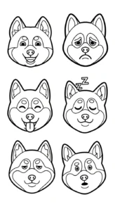 coloriage Husky pour enfant de 4 ans