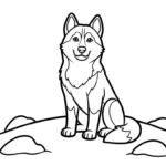 coloriage Husky pour enfant de 5 ans