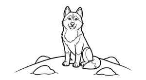 coloriage Husky pour enfant de 5 ans