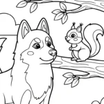 coloriage Husky gratuit a imprimer