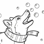 coloriage Husky et découpage à imprimer