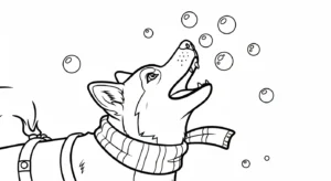 coloriage Husky et découpage à imprimer