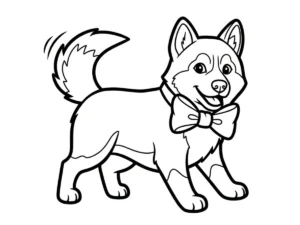 coloriage Husky a imprimer gratuitement