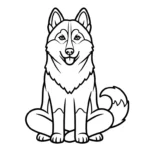 coloriage Husky à imprimer pour enfant de 8 ans