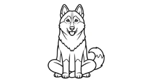 coloriage Husky à imprimer pour enfant de 8 ans
