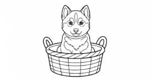 coloriage Husky à imprimer pour enfant de 10 ans