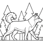 coloriage Husky pour enfant de 10 ans
