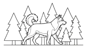 coloriage Husky pour enfant de 10 ans