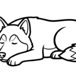 coloriage Husky à imprimer pdf gratuit