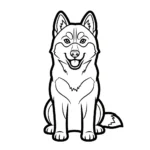 coloriage Husky et decoupage