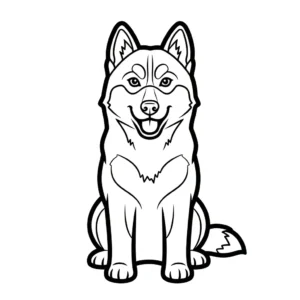 coloriage Husky et decoupage