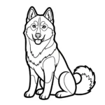 coloriage Husky pour enfant de 5 ans