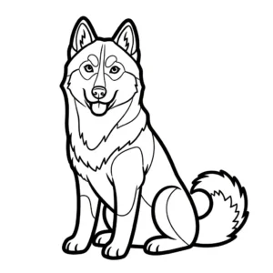 coloriage Husky pour enfant de 5 ans