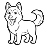 coloriage Husky gratuit a imprimer