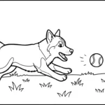 coloriage Husky pour enfants à imprimer