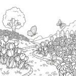 coloriage Jardin pour enfant de 4 ans