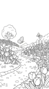 coloriage Jardin pour enfant de 4 ans