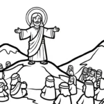 coloriage Jésus Christ à imprimer kawaii