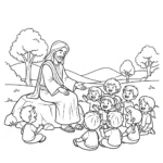 coloriage Jésus Christ à imprimer kawaii