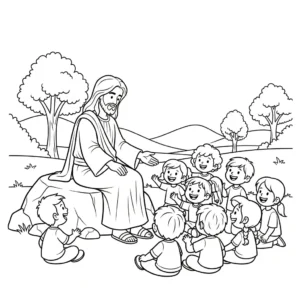 coloriage Jésus Christ à imprimer kawaii
