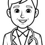coloriage Médecin pour enfant de 3 ans