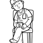 coloriage Médecin et decoupage a imprimer gratuit