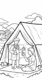 coloriage Médecin pour enfant de 7 ans