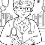 coloriage Médecin à imprimer pour enfant de 10 ans
