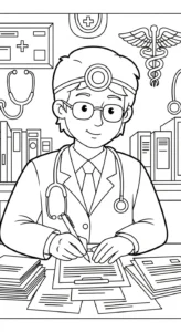coloriage Médecin à imprimer pour enfant de 10 ans