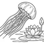 coloriage Méduse et découpage à imprimer