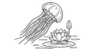 coloriage Méduse et découpage à imprimer