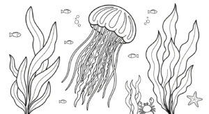coloriage Méduse a imprimer pour enfant de 4 ans