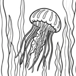 coloriage Méduse educatif pour enfant