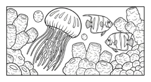 coloriage Méduse a dessiner et imprimer