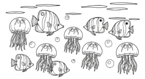 coloriage Méduse a dessiner en ligne