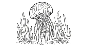 coloriage Méduse en ligne pour enfant
