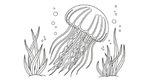 coloriage Méduse gratuit en ligne
