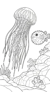 coloriage Méduse et dessin a imprimer